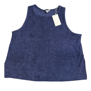 A New Day Women's Dark Blue Racerback Terry Tank Top - Size Medium - NWT